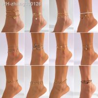 Womens Bohemian Gold Color Butterfly Anklets For Women Fashion Beads Anklet Summer Beach Ankle Bracelet Foot Chain Jewelry Gift