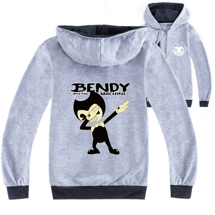 bendy-and-the-ink-machine-jacket-for-boys-15-years-old-girls-hooded-zipper-sweater-cotton-polyester-long-sleeve-boy-s-3-16-yrs-spring-and-autumn-black-grey-kid-s-clothing-ซื้อทันทีเพิ่มลงในรถเข็น
