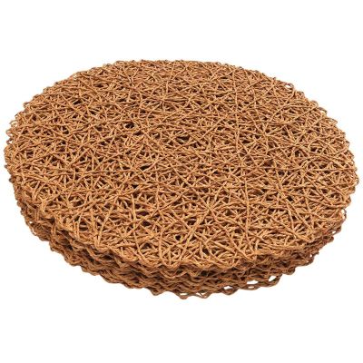 Round Paper Woven Placemats,Decorative Rope Mesh Place Mats for Dining, Party and Wedding 12PCS