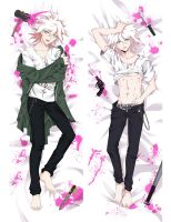 Danganronpa Anime Pillowcase Nagito Komaeda Dakimakura Cover 59" Bedding Pillow Cases Peachskin Hugging Body Pillow Cartoon