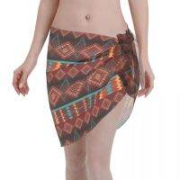 FN946N Sexy Women Ethnic Southwestern Navajo Polyester Swimwear Pareo Scarf Cover Ups Bikinis Cover-Ups Skirts Beach Dress