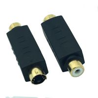 S-Video Male to RCA Female Composite Video Adapter Plug Converter, Mini Din 4 PIN Coupler Extension Connector Adapter