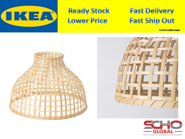 GOTTORP Pendant lamp shade, bamboo, 36x25 cm Lazada