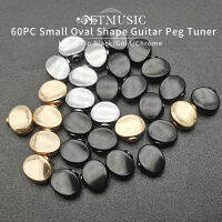 60Pcs Small Oval Metal Guitar Tuning Pegs Keys Tuners Machine Heads Replacement Buttons Handle Blackgoldchrome