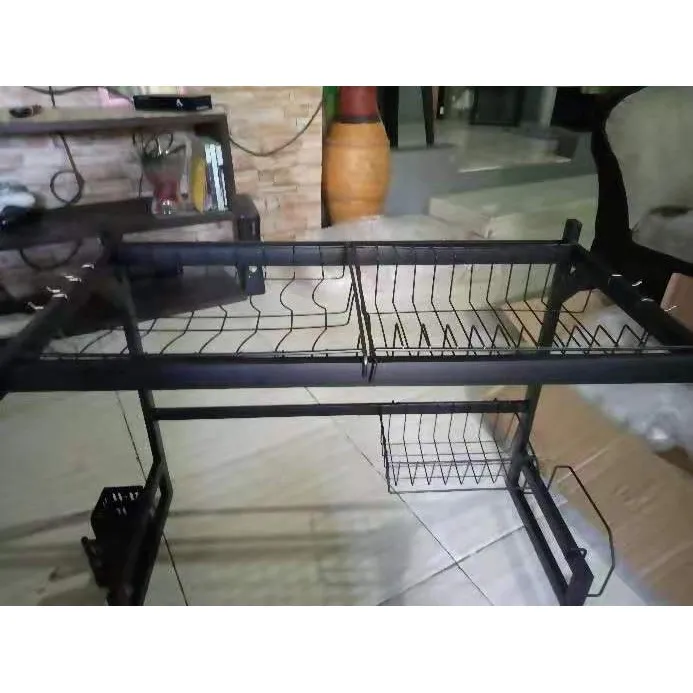 KITCHEN SINK COUNTER DISH RACK STAINLESS STEEL PLACE BOWL [PLATE DRAIN