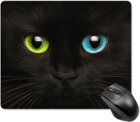 Black Cat Colors Eyes Mouse Pad Non-Slip Computer Mouse Mat Mousepad with Rubber Base for Office Home Laptop Computer 20 * 25cm