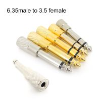 Mono stereo 2/3 tiang Jack 6.35mm 6.5 Male ke 3.5mm Female Converter konektor Headphone Adapter Audio Plug Amplifier berlapis emas