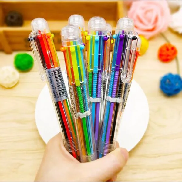 Pulpen 6 in 1 Pena Bolpoin Warna-Warni Multi Colored Pen - Multi-Color