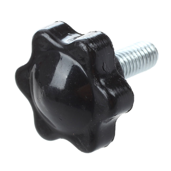 5-pcs-m6-x-15mm-male-thread-25mm-hex-shaped-head-clamping-knob-black