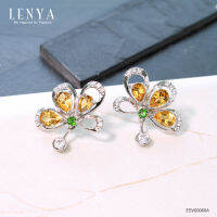 LenYa Jewelry ต่างหูเงินแท้ 925 ชุบโรเดียม ดีไซน์รูปกลีบดอกไม้แสนหวาน