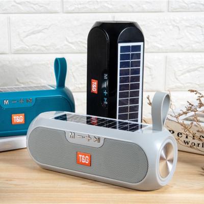 TG182 Solar Charging Portable Stereo speakers Wireless Bluetooth Call With Mic Outdoor Loudspeaker Waterproof FM Radio Soundbar Wireless and Bluetooth