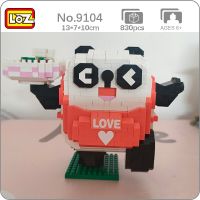 LOZ 9104 Zodiac Cancer Constellation Panda Love Food Animal Doll DIY Mini Diamond Blocks Bricks Building Toy for Children no Box