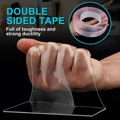 ▨ Nano Tape Double Sided Tape Transparent Reusable Waterproof Adhesive Tapes Cleanable Kitchen Bathroom Large size Super Tape