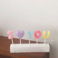 ♡ พร้อมส่ง ♡ เทียนวันเกิด I ♡ YOU สีพาสเทล เทียนวันเกิดเกาหลี เทียนหัวใจ