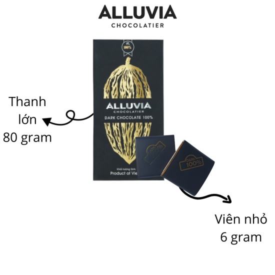 Socola đen nguyên chất không đường đắng đậm 100% ca cao alluvia chocolate - ảnh sản phẩm 9
