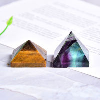 ธรรมชาติ Fluorite คริสตัลพีระมิดควอตซ์ Healing Stone Chakra Reiki Crystal Tiger Eye Point งานฝีมือตกแต่งบ้านของอัญมณีหิน 1PC-Soneye