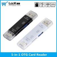 LccKaa Type C &amp; ไมโคร USB 5 In 1 OTG แฟลชไดร์ฟเครื่องอ่านการ์ดความเร็วสูง USB3.0บัตร TF OTG แบบสากลสำหรับโทรศัพท์แอนดรอยด์