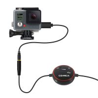 COMICA Lavalier Microphone Omni-directional Video Microphone with Easy Clip Power Indicator for Gopro Hero 33+4 DSLR and phone