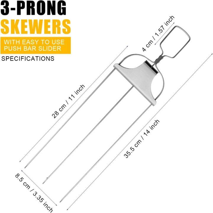 notion-3-prong-ส้อมย่างบาร์บีคิว-แถบเลื่อนแบบกด-เข็มติดไม้-ไม้เสียบบาร์บีคิว-ร้อนแรงมาก-เหล็กไร้สนิม-ส้อม3ทาง-ของใช้ในครัวเรือน