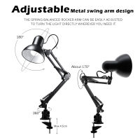 Adjustable Desk Lamp E27 Bulb EU Plug LED Table Lamp for Office Decoration Lights Reading Study Besides Bedroom Living Room