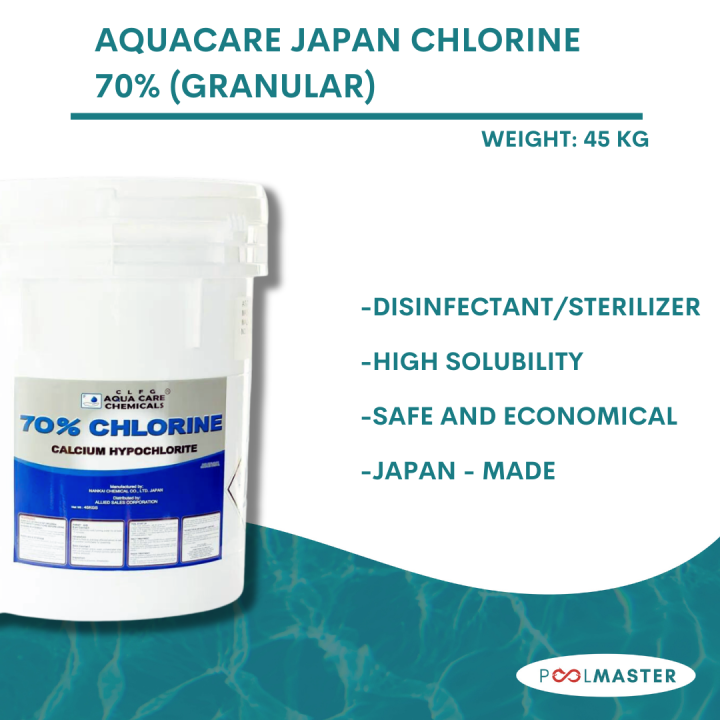 AquaCare Japan 70% Chlorine 45 kgs Best for Pool and Spa Cleaning ...