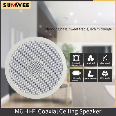 M6 2 Way 10w In-Ceiling Speaker In Home Audio Background Music System Audio Loudspeaker To Stereo Music Player SUMWEE