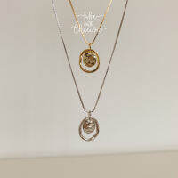 She with Cheewa | silver925 | moony necklace สร้อยคอเงินแท้ มินิมอล ห้อยจี้ 2 ชั้น สามารถพลิกใส่ได้ทั้ง 2 ด้านเลยค่ะ