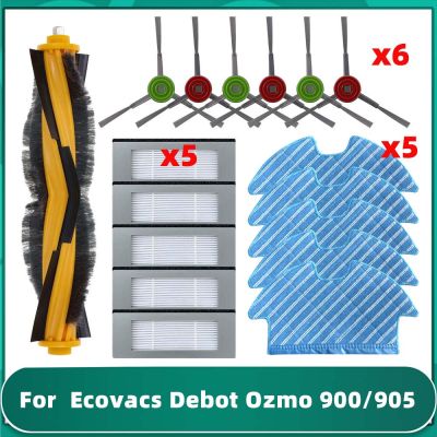 สำหรับ Ecovacs Debot OZMO 900 DN55 905ลูกกลิ้งแปรงด้านข้างหลักตัวกรอง Hepa ม็อบผ้าเช็ดทำความสะอาดหุ่นยนต์ดูดฝุ่นอุปกรณ์ทดแทน