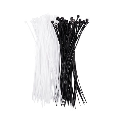 3mm x 150mm Auto Wire Push Cable Zip Tie Organizer White Black 100 Pcs