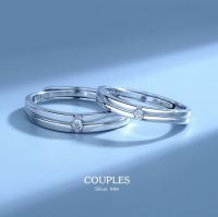 s999 Elegant couples แหวนคู่รักเงินแท้ 99.9% ประดับ Cubic Zirconia (CZ) สวยเรียบหรู  ใส่สบาย เป็นมิตรกับผิว ปรับขนาดได้