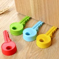 Silicone Door Stopper With Round Hole Key Shaped Security Guard Stopper Door Stop Wedge Slope Design For Door Seam 0.4-2cm Decorative Door Stops