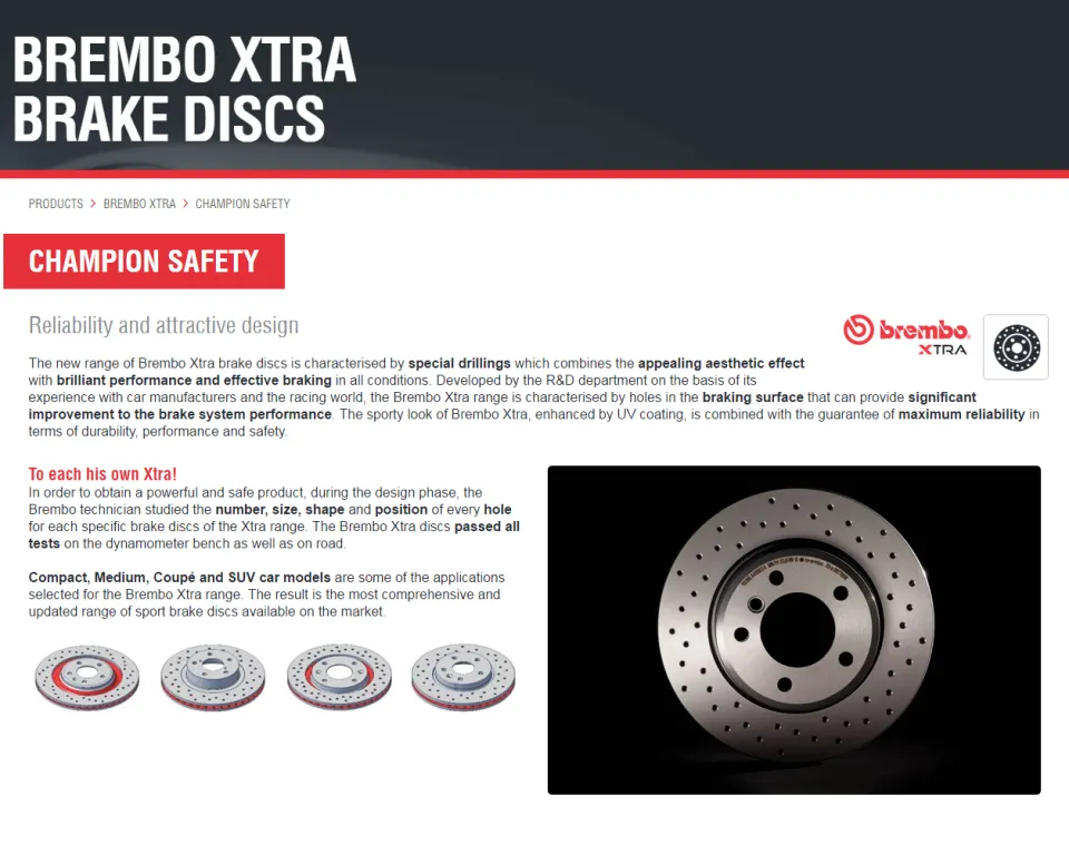 BREMBO XTRA VOLKSWAGEN GOLF GTI TSI (MK6) / JETTA 1.4 TSI / AUDI