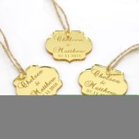 CW 30Pcs Personalized EngravedMirrorWedding Name Tag Bottle Label CustomBaby ShowerBox Decoration