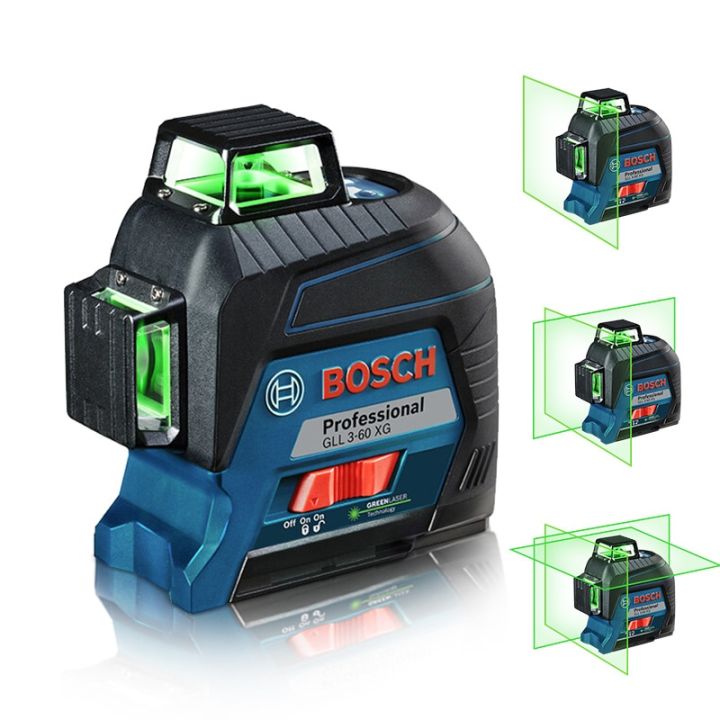 bosch-12เส้นเลเซอร์วัดระดับสีเขียวระดับ3d-ปรับระดับเองได้360เครื่องมือวัด-gll3แนวตั้งและแนวนอน