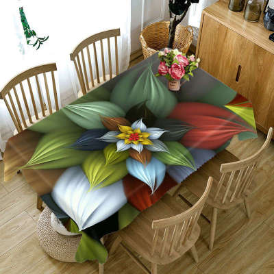 Flower Pattern Tablecloth Waterproof Oxford Cloth Rectangular Table Cover Room Wedding Decoration Antifouling Tablecloth