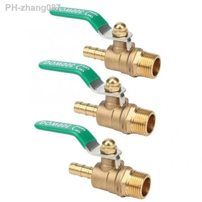 G3/8 quot; Male To 8/10/12mm Hose Barb Brass Ball Valve Green Lvevl Handle Thicken Normally Closed Valve
