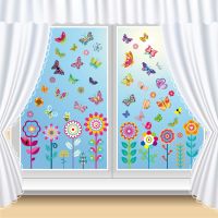 New Small Flower Butterfly Electrostatic Window Stickers Welcome Spring Glass Door Mirror Stickers Flower Decoration Stickers