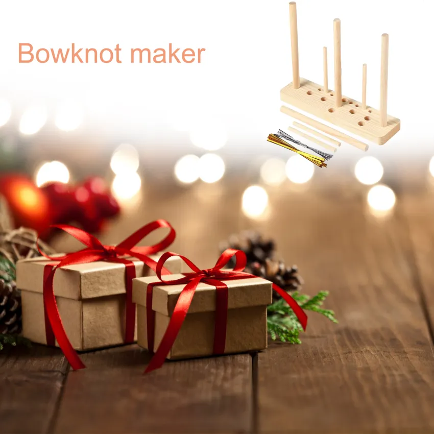 Bow Maker for Ribbon 3-in-1 Multipurpose Oval Wooden Bow Making Tool for  Ribbon Crafts DIY Decoration for Christmas Valentine's Day Easter All  Holidays 