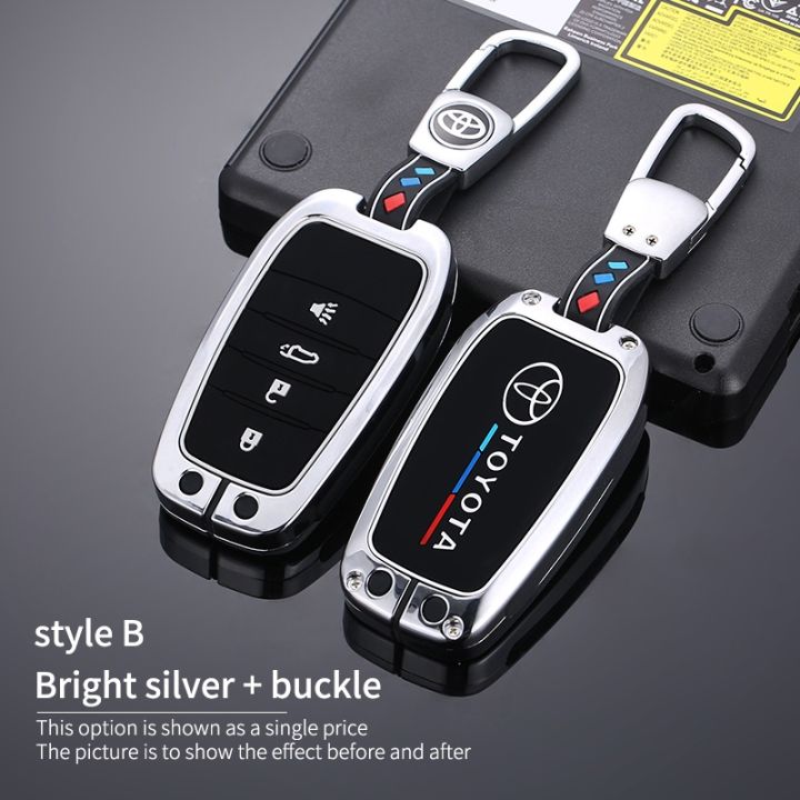 zinc-alloy-car-key-case-cover-holder-for-toyota-rav4-crown-hilux-fortuner-camry-land-cruiser-prado-innova-rav4-fortuner-protect-shell-fob-keyless-remote-car-accessories