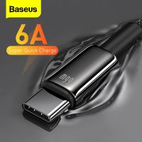 Baseus สายชาร์จ USB ชนิด C 6A,สายชาร์จเร็วสำหรับ Huawei เมท40 P40 Samsung 66วัตต์5A SCP FCP USB C สายดาต้าชาร์จเร็วสำหรับ Xiaomi