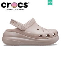 ⋌รองเท้า crocs Crush Shimmer Clog รองเท้าไปทะเล รองเท้าชายหาด แบบหนา สีชมพู แวววาว สําหรับผู้หญิง#208591