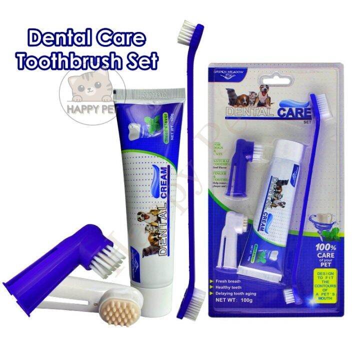 Pet Dog Cat Toothpaste Set Cat Toothbrush Dog Finger Toothbrush Berus