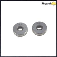 JINGWEI 2pcs เงินสีเงิน ล้อให้อาหารลวดขนาดเล็ก2ชิ้น 0.6มม. 0.8มม. 0.6/0.8mm ลวดให้อาหารล้อคู่มือ ทนทานต่อการใช้งาน เหล็กเหล็กไร้สนิม ลูกกลิ้งขับเคลื่อนป้อนลวด เครื่องเชื่อมโลหะ