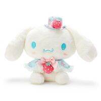 Sanrio หมอนนุ่มของเล่นน่ารัก Plush หมวกสตรอเบอร์รี่ลายอะนิเมะ Cinnamoroll ของแท้ตุ๊กตายัดนุ่นนุ่มตกแต่งห้องของขวัญเด็ก2023ใหม่