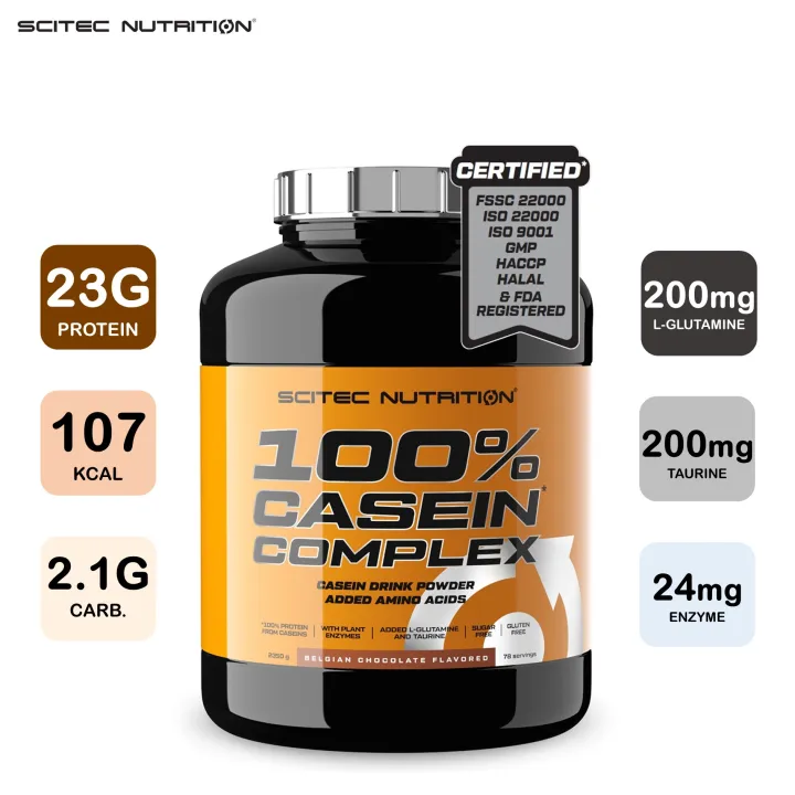 scitec-casein-protein-micellar-casein-complex-2350g-belgian-chocolate-new-package-เคซีน-โปรตีนทานก่อนนอน