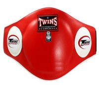 เป้าท้องทวินส์ หนังแท้ สีแดง ( Size S,M,L ,XL) Twins special Belly Protector Pads BEPL-2 Red  Training Muay Thai MMA K1