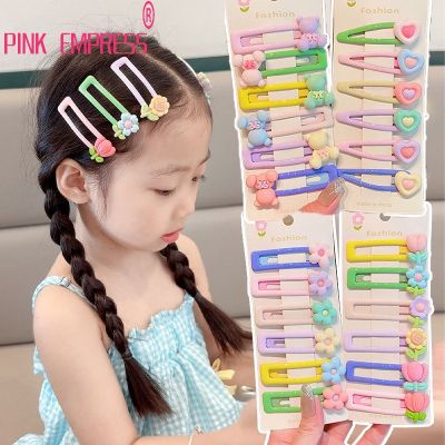 Korean Star Hair Clip Set Cute Bb Clip Color Flower Fruit Cartoon Hair Pins Kids Clip Headgear