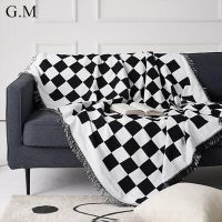 Nordic Sofa Cover Multifunctiona Knitted Geometric Tassels Throw Blanket Travel Outdoor Camping Picnic Blanket Blankets for Beds