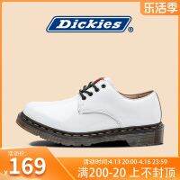 ★♦Dickies สไตล์อังกฤษลำลองปากตื้นรองเท้าหนังของผู้หญิงรองเท้าหนังขนาดเล็กรองเท้าเดี่ยวสีขาวรองเท้า Martin เข้ากับทุกชุดฤดูใบไม้ผลิและฤดูร้อน