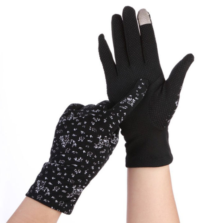 ถุงมือขับรถสำหรับผู้หญิง-ถุงมือขับรถหน้าจอสัมผัสป้องกันแสงแดด-uv-ถุงมือยืดแฟชั่น2020
